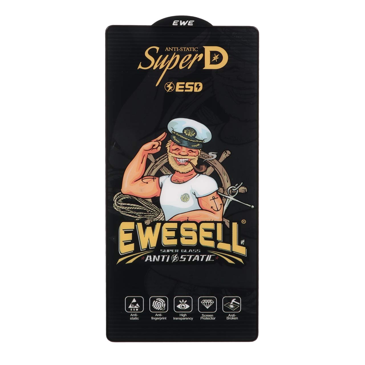 محافظ صفحه نمایش شیشه ای Full Cover Super D Esd Ewesell مدل Samsung Galaxy S25 Ultra (بدون پک)